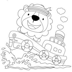 Coloriage lion : un dessin à imprimer avec un beau lion. Un coloriage à gratuit pour les petits amoureux de la savane - Page 2