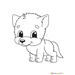 Retrouvez le Coloriage d'un bébé loup et imprimez un dessin aux enfants qui aiment ces animaux mystérieux.