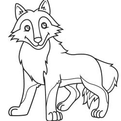 Retrouvez le Coloriage d'un loup mignon et imprimez un dessin aux enfants qui aiment cet animal mystérieux.
