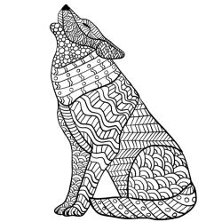 Retrouvez un Coloriage avec un loup en mandala et imprimez aux enfants un dessin mignon sur cet animal mystérieux