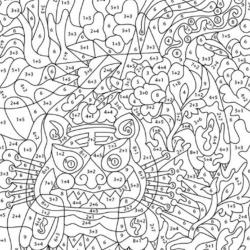 Coloriage magique chiffre et additions 7