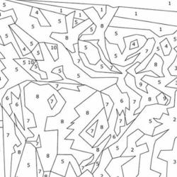 Coloriage magique de Noël : Le renne