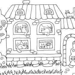 Coloriage maison : voici un dessin à imprimer avec une jolie maison. Un coloriage à imprimer sur le thème des habitations  - Page 09