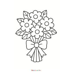 Coloriage du bouquet de la mariée à imprimer : un dessin fleuri et romantique à colorier avec des teintes douces ou éclatantes.