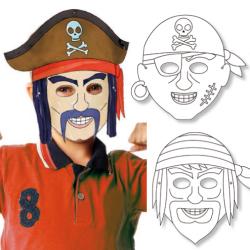 Il est facile de se déguiser en pirate avec ces masques de pirate à colorier. Il est possible de jouer à plusieurs ou d’utiliser chaque masque pour incarner un pirate différent ! Des masques de pirate