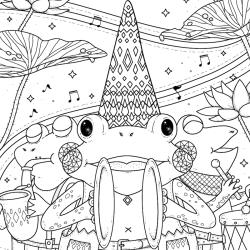 Coloriage musique : voici un dessin à imprimer sur le thème de la musique. Page 10