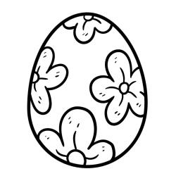 Retrouvez le coloriage d'un oeuf de Pâques avec des grosses fleurs et imprimez aux enfants un joli dessin pour les fêtes.