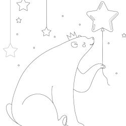 Voici un coloriage d'ours polaire à imprimer gratuitement. Un dessin d'ours à imprimer pour tous les petits amoureux des animaux de la banquise et de la nature. Page 04