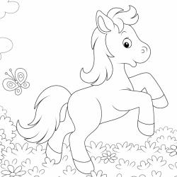Coloriage poney : voici un dessin à imprimer avec un petit poney. Un coloriage à imprimer sur le thème des poneys - Page 10