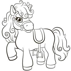 Coloriage poney : voici un dessin à imprimer avec un petit poney. Un coloriage à imprimer sur le thème des poneys - Page 17
