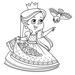 Un coloriage de princesse à imprimer gratuitement pour tous les enfants qui aiment les histoires fantastiques. Modèle 03