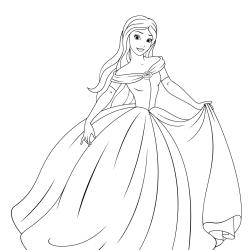 Un coloriage de princesse à imprimer gratuitement pour tous les enfants qui aiment les histoires fantastiques. Modèle 04