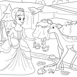 Un coloriage de princesse à imprimer gratuitement pour tous les enfants qui aiment les histoires fantastiques. Modèle 10