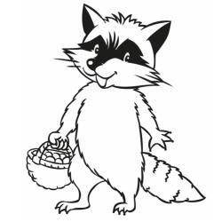 Voici un coloriage de raton laveur à imprimer gratuitement. Un dessin de raton à imprimer pour tous les petits amoureux des animaux. Page 03