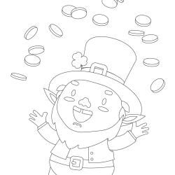 Coloriage Saint Patrick à proposer aux enfants qui aiment l'Irlande et cette fête joyeuse. Page 11