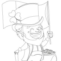 Coloriage Saint Patrick à proposer aux enfants qui aiment l'Irlande et cette fête joyeuse. Page 2