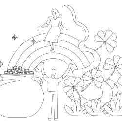 Coloriage Saint Patrick à proposer aux enfants qui aiment l'Irlande et cette fête joyeuse. Page 4