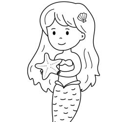 Coloriage d'une sirène pour les enfants