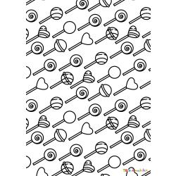 Le coloriage sucettes d'amour est un dessin à imprimer et à offrir sur le thème de l'amour