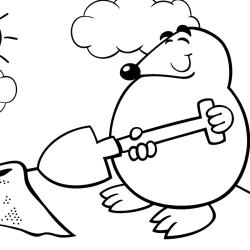 Coloriage d'une taupe : un dessin à imprimer gratuitement pour tous les petits amoureux des animaux - Page 07