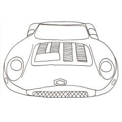 Coloriage voiture de course vue de face