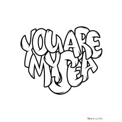 Voici le coloriage You are my Sea. Un joli dessin à imprimer gratuitement plein d'amour !