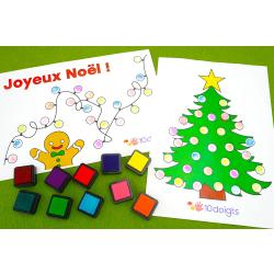 Coloriages de Noël à compléter avec les doigts