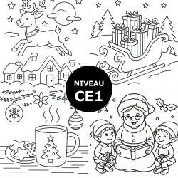 Découvrez 10 coloriages de Noël faciles à imprimer pour les enfants de CP. Contours épais, formes simples, scènes festives pour développer motricité et créativité ! copie