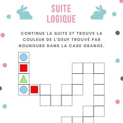 Continue la suite de nombres - suite logique 1 Une suite logique sur le thème de Paques