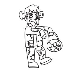 Coloriage d'un zombie gratuit à imprimer avec Tête à modeler