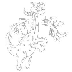 Dessin de dragon : voici un dessin à imprimer avec un superbe dragon. Un coloriage à imprimer sur le thème des dragons et des animaux légendaires - Page 08