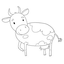 Voici un dessin de vache pour tous les enfants qui aiment les bovins et les animaux de la ferme - Page 1