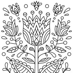 Dessin fleur : voici un dessin à imprimer avec une jolie fleur. Un coloriage à imprimer sur le thème des fleurs et de la nature - Page 09