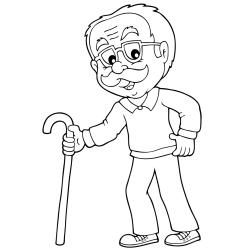 Voici un dessin de Grand Père à imprimer gratuitement. Un coloriage pour tous les enfants qui adorent leur papi. Page 06