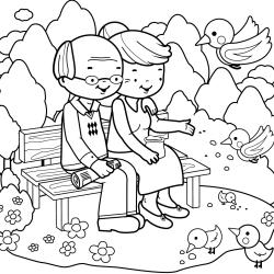 Voici un dessin de Grand Père à imprimer gratuitement. Un coloriage pour tous les enfants qui adorent leur papi. Page 07