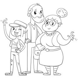 Voici un dessin de Grand Père à imprimer gratuitement. Un coloriage pour tous les enfants qui adorent leur papi. Page 08