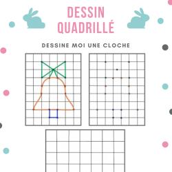 Après avoir observer le modèle du dessin de la cloche du jeu de dessin quadrillé , le recopier sur une grille identique en s&r...