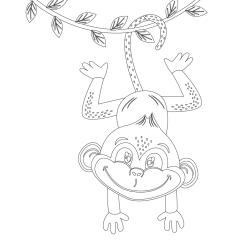 Dessin singe : voici un coloriage avec un dessin de singe ! Un dessin à imprimer sur le thème des singes - Page 4