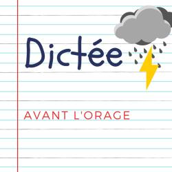 Dictée pour les enfants en CM2 . Extrait Avant l'orage, Marcel Pagnol : Des nuages violets passaient sur nos têtes, et la lumière bleuâtre baissait de minute en minute, comme celle d'une lampe qui meu