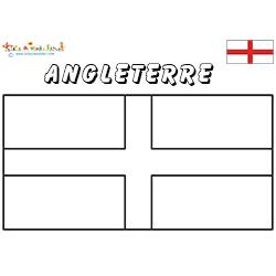 Drapeau d’Angleterre, coloriage drapeau d'Angleterre