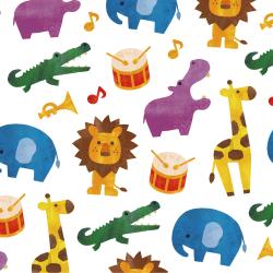 Couverture de carnet à imprimer gratuitement avec des motifs d'animaux et d'instruments de musique pour personnaliser les carnets et cahiers. Une manière de ne jamais se lasser de ses cahiers et carne