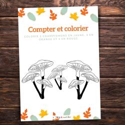 Imprimer l'exercice 2 pour compter et colorier les points du champignon en respectant le code couleur MS