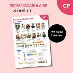 Téléchargez une fiche vocabulaire sur les métiers pour la maternelle et le CP. Activités, exercices et mots illustrés à imprimer gratuitement.