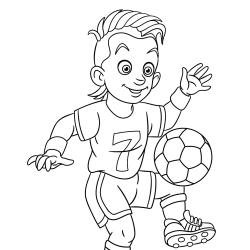 Collection de coloriages sur le Foot : joueurs de Foot, ballon ovale : le ballon du Foot.