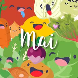 Liste des fruits et légumes de saison en mai : Consommer des fruits et légumes de saison c'est bon pour l'environnement mais aussi pour vous ! Blette, radis et fève : retrouvez notre jolie liste des f