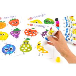 Fruits à tamponner - jeu des couleurs