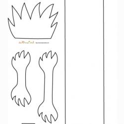 Eléments à imprimer, à découper et à utiliser comme gabarits pour fabriquer un dragon en papier et petits pots de dessert lacté