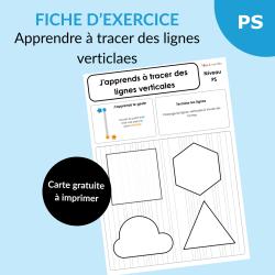 Fiche PS lignes verticales : prolonger les traits à travers des formes