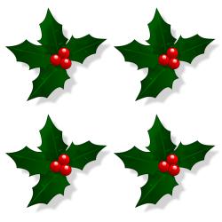 Modele de houx pour set de table de Noel. Modele de houx à reproduire