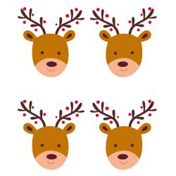 Image de Noel gratuite : Planche d'images de Noel représentant des rennes de Noël